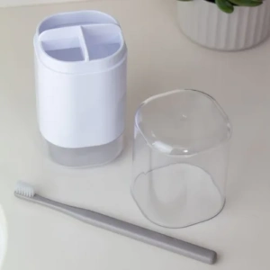 Soporte Cepillos Dual Blanco