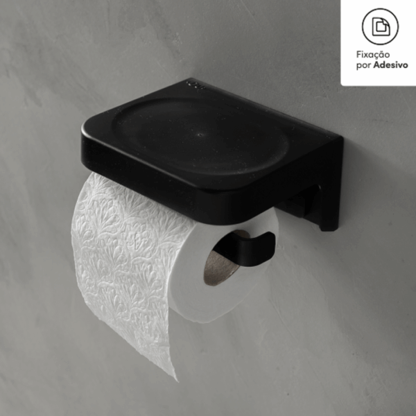 Porta Rollo De Papel Higienico Eleve Negro