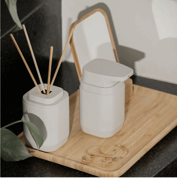 Jabonera Con Dosificador Aura Beige - Imagen 4