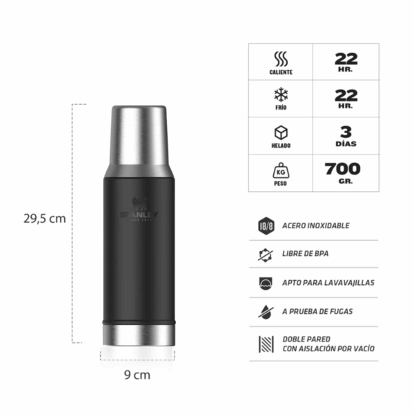 Termo Mate System Classic 800 Ml 2.0 Negro - Imagen 2