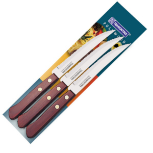 Polywood Cuchillo Asado 5" Blister 3 Pz. Tramontin