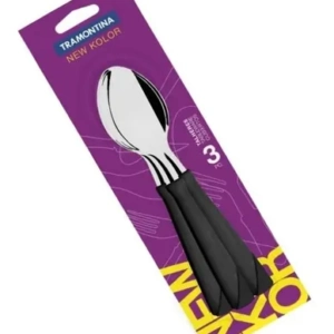 New Kolor Negro Cuchara De Mesa Blister 3 Pz. Tram