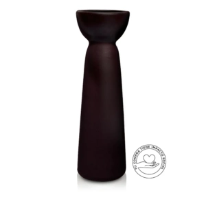 Candelabro Ceramica Alto Gris Grafito Metalizado