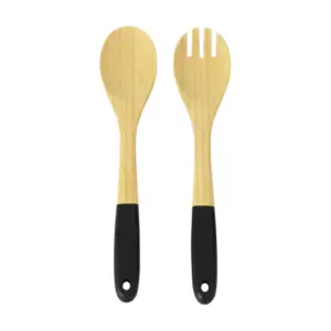 Set X 2 Utensilios Bambu Para Ensalada 30 X 6 X 1