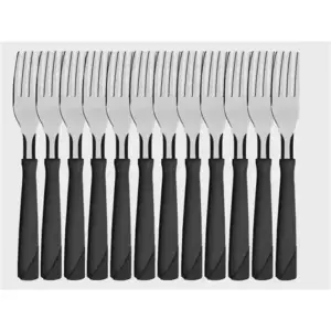 New Kolor Negro Tenedor Mesa Blister 12 Pz. Tramo