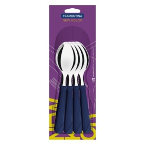 New Kolor Azul Cuchara De Mesa Blister 12 Pz. Tram