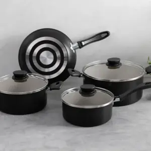 Linz Negro Batería Cocina 7pz Tramontina