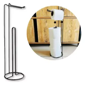 Porta Papel Higenico De Pie Negro Ref. Cr17376