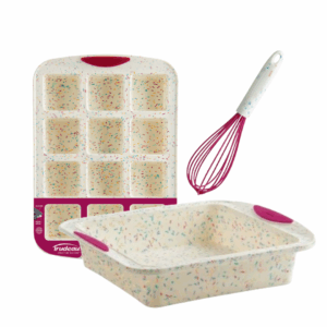 Set De Molde De Silicona Para 12 Brownies + Molde De Silicona Cuadrado + Batidor