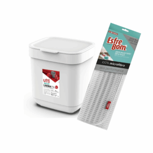 Set De Escurridor Para Vajilla Con Basurero Cesto Con Tapa De 3l Blanco