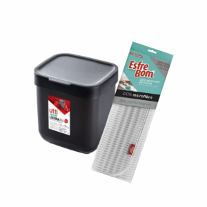 Set De Escurridor Para Vajilla Con Basurero Cesto Con Tapa De 3l Negro