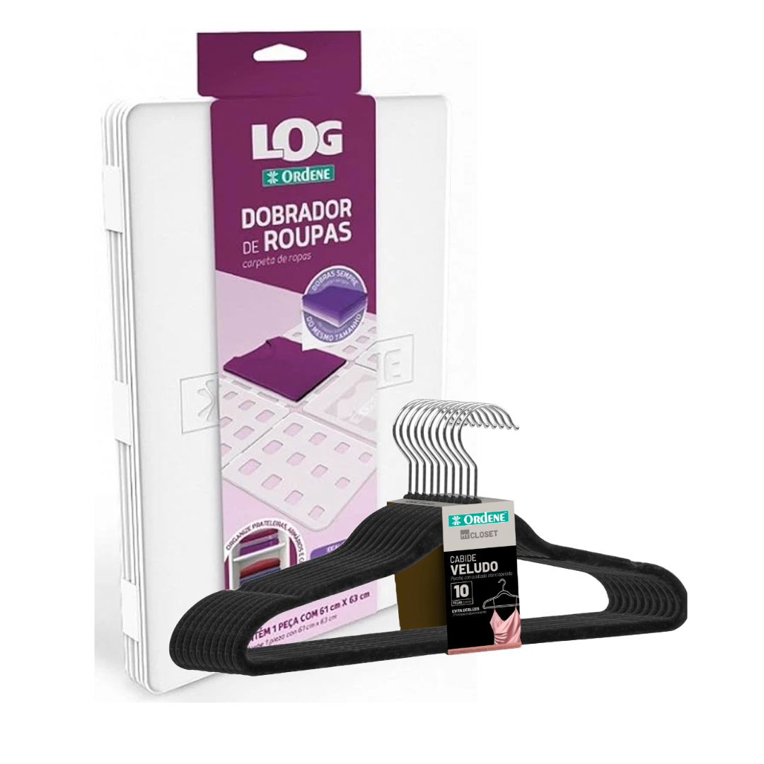 Set De 1 Doblador De Remeras + 1 Pack De 10 Perchas Atercioladas