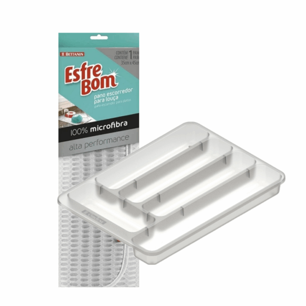 Set De Escurridor De Vajilla Con Organizador De Cubiertos Blanco