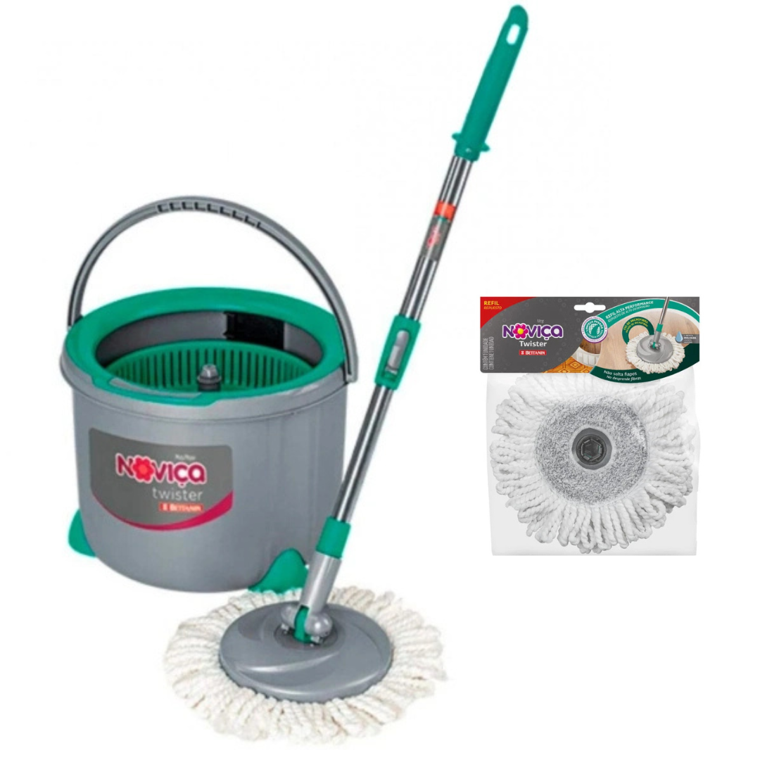 Balde Twister Con 2 Mopas De Repuestos