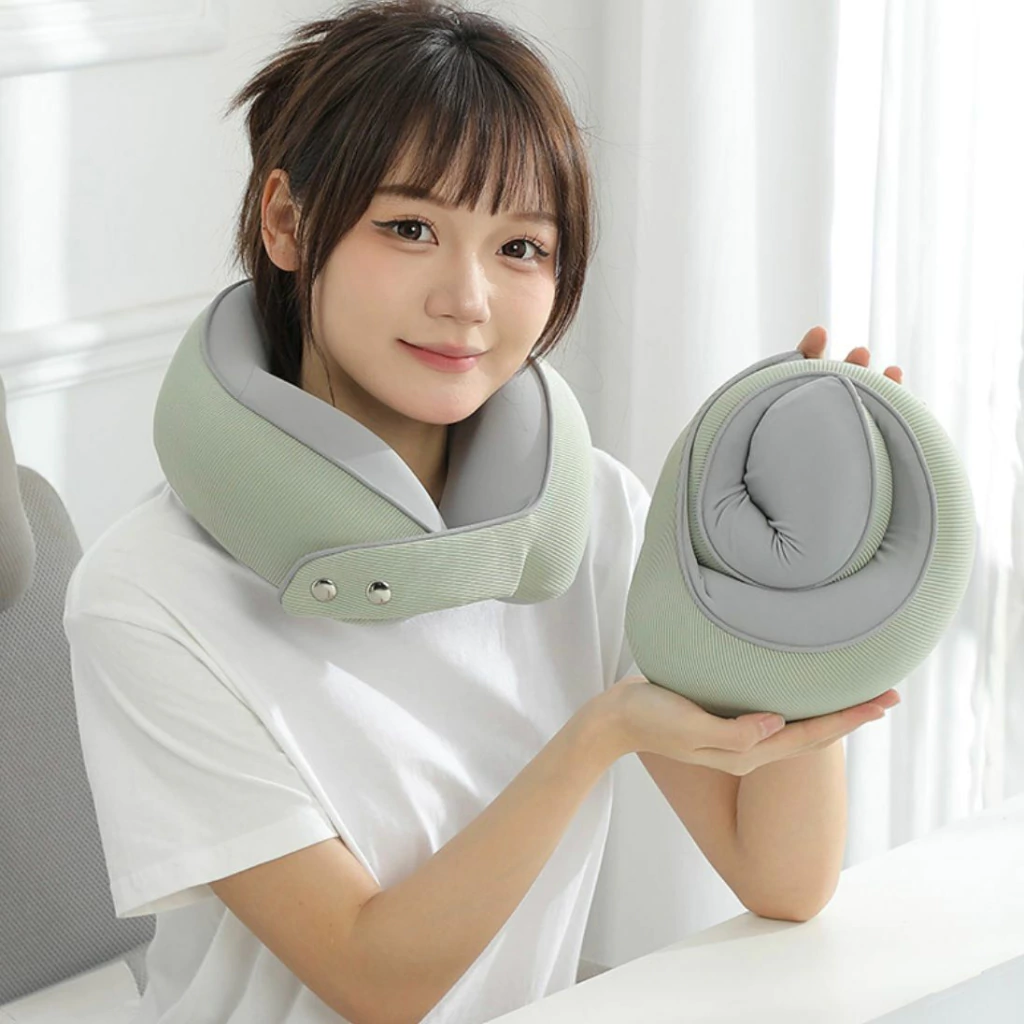 Almohada De Viaje C/antifaz & Tapones Para Los Oídos + Bolsa De Almacenamiento - Imagen 4