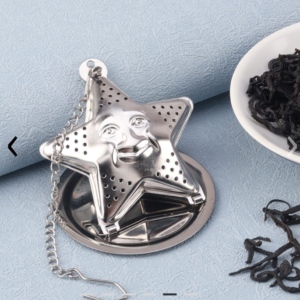 Filtro/infusor De Té En Hebras De Acero Inox Diseño Estrella - Plateada