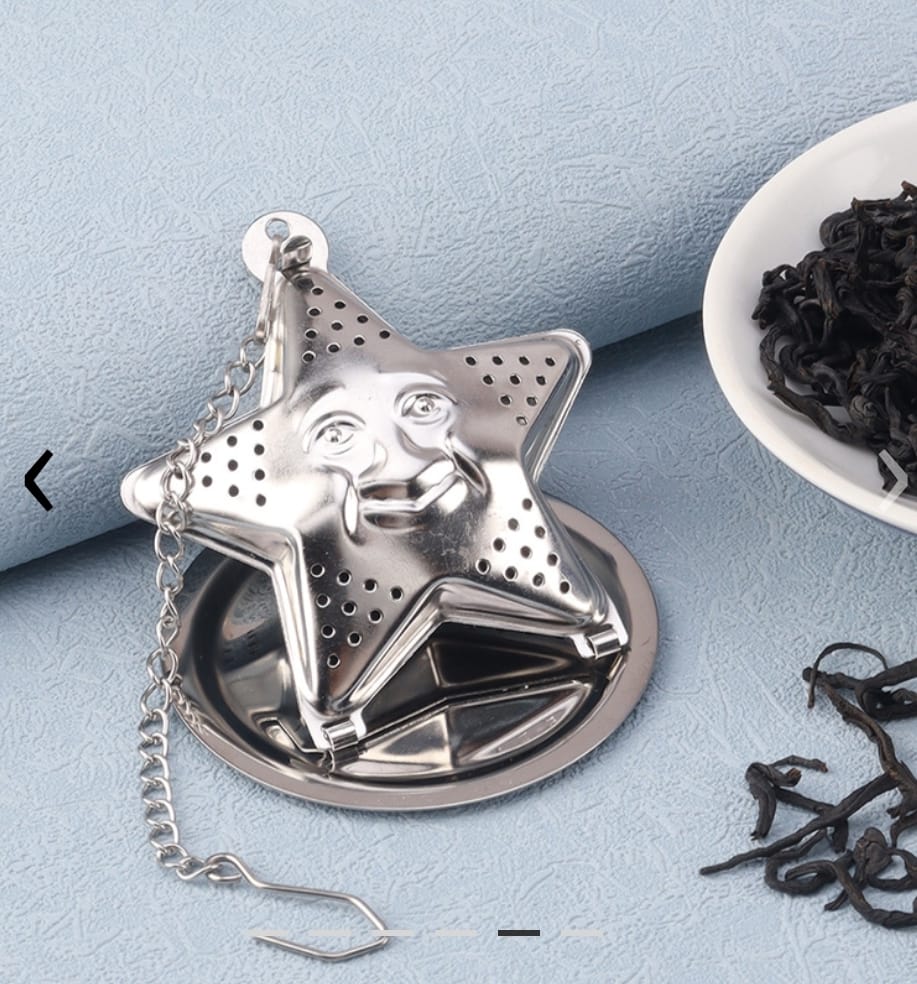 Filtro/infusor De Té En Hebras De Acero Inox Diseño Estrella - Plateada