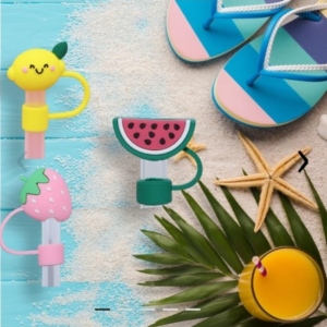 Set X 3 Tapa De Silicona Para Sorbete Reutilizable Forma Frutas