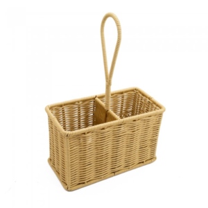 Organizador Doble Premium De Ratan Beige/crema