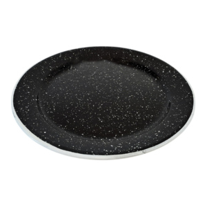 Plato Playo Enlozado Negro C/puntitos 25cm