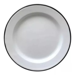 Plato Playo Enlozado Blanco C/puntitos 25cm