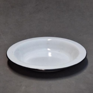 Plato Hondo Enlozado Blanco C/puntitos 22cm