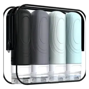 Set X 4 Botellas Siliconadas De Viaje Color Liso - 90 Ml