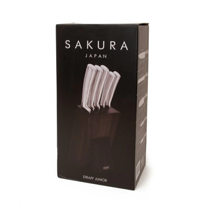 Taco De Cuchillos Profesional Sakura De Madera Acacia - 6 Piezas - Imagen 2