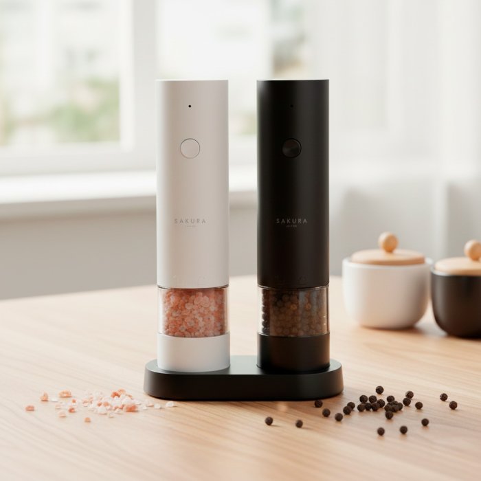 Molinillos Electricos De Sal Y Pimienta Con Base 19 Cms - Imagen 4