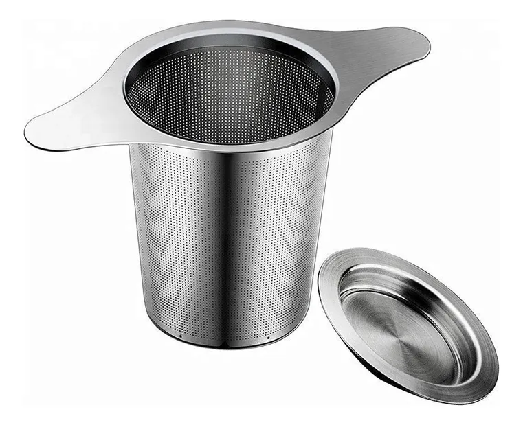 Filtro/infusor Para Cafe Y Te En Hebras De Acero Con Tapa De Acero