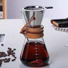 Cafetera De Vidrio Borosilicato Clásica Con Filtro De Acero Inoxidable-600ml