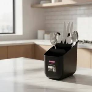 Dispenser Detergente Y Soporte De Esponja  Negro