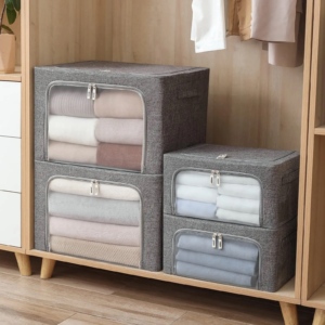 Caja Plegable De Tela Ventana Transparente Grande (l)