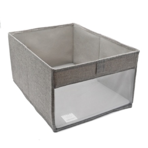 Caja Plegable Forrada En Tela Ventana Transparente (s)