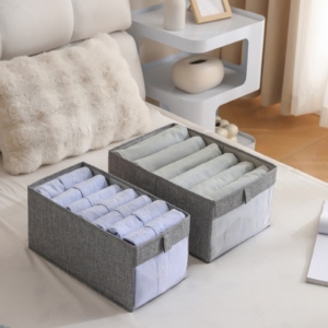 Caja Plegable Forrada En Tela Ventana Transparente (l)