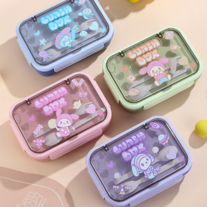 Taper Con Divisiones Y Cubiertos Cute Anime - 1100 Ml