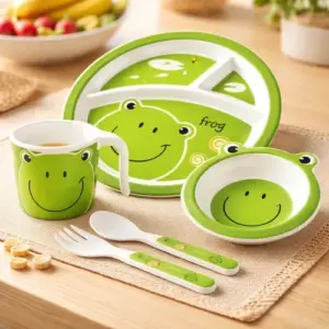 Set De Vajilla Infantil Frog 5 Piezas