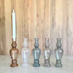 Candelabro De Vidrio Alto Champagne