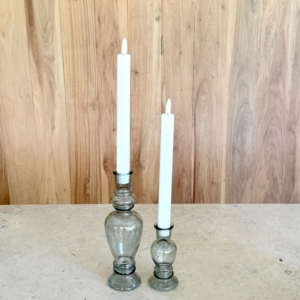 Candelabro De Vidrio Bajo Verde