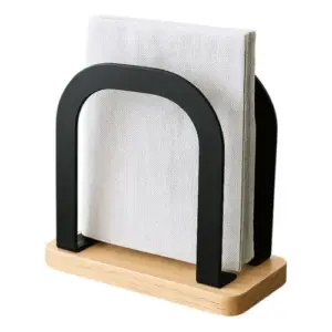 Servilletero De Metal 15x6x14cm Base Bambu Carol