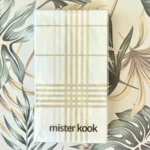 Servilletas Rectangulares Lisas Cuadros Beige