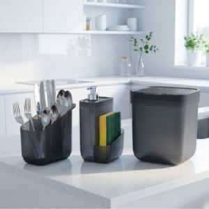 Set Dispenser De Cocina + Basurero + Escurridor