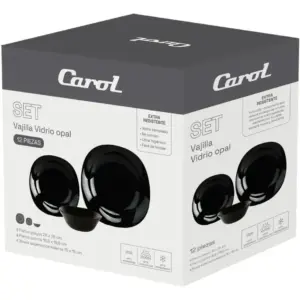 Set De Vajilla Vidrio Opalalino Cuadrado 12 Piezas | Carol